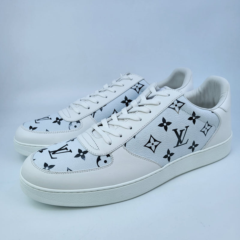 Louis Vuitton Men's White Monogram Denim Rivoli Sneaker Boot – Luxuria & Co.