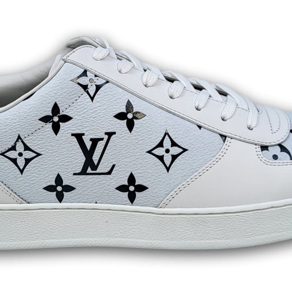 Louis Vuitton Men's White Monogram Leather Rivoli Sneaker – Luxuria & Co.