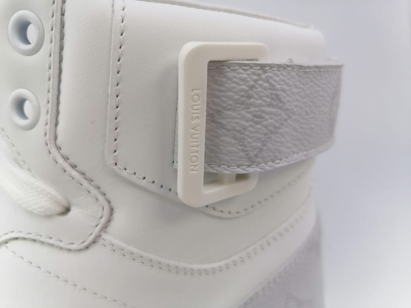 Louis Vuitton Men's White Leather & Monogram Canvas Rivoli Sneaker Boot