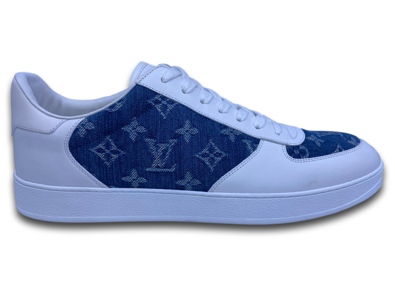 Louis Vuitton White Leather Monogram Denim Rivoli Sneaker – Luxuria & Co.