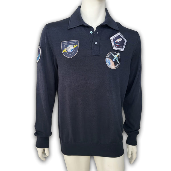 Satellite Long Sleeve Patches Polo Shirt