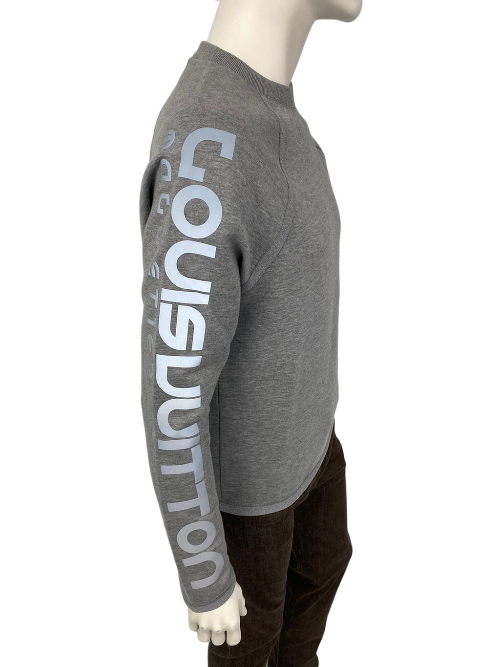 Louis Vuitton Men's Gray Cotton Polyamide Scuba Style Sweater With