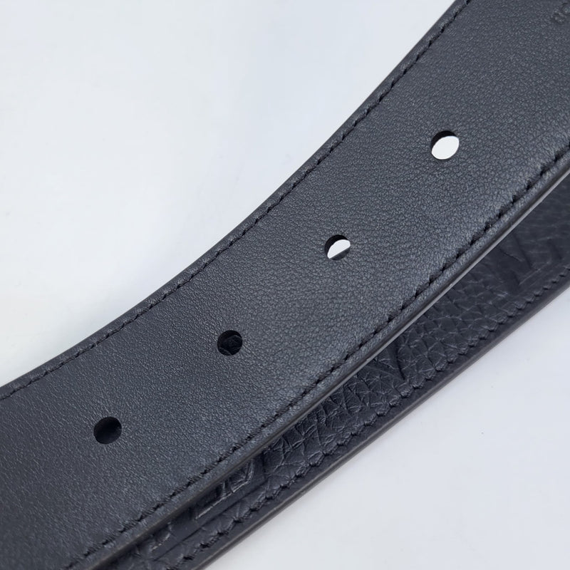 Louis Vuitton Men's Black Leather Signature Monogram Empreinte Taurillon 35  MM Belt MP219S – Luxuria & Co.