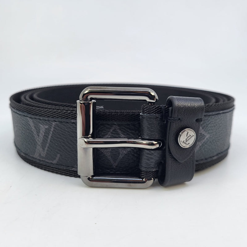 Louis Vuitton Belt Reverso Monogram Eclipse Outdoor 40mm White in Canvas  with Silver-tone - US