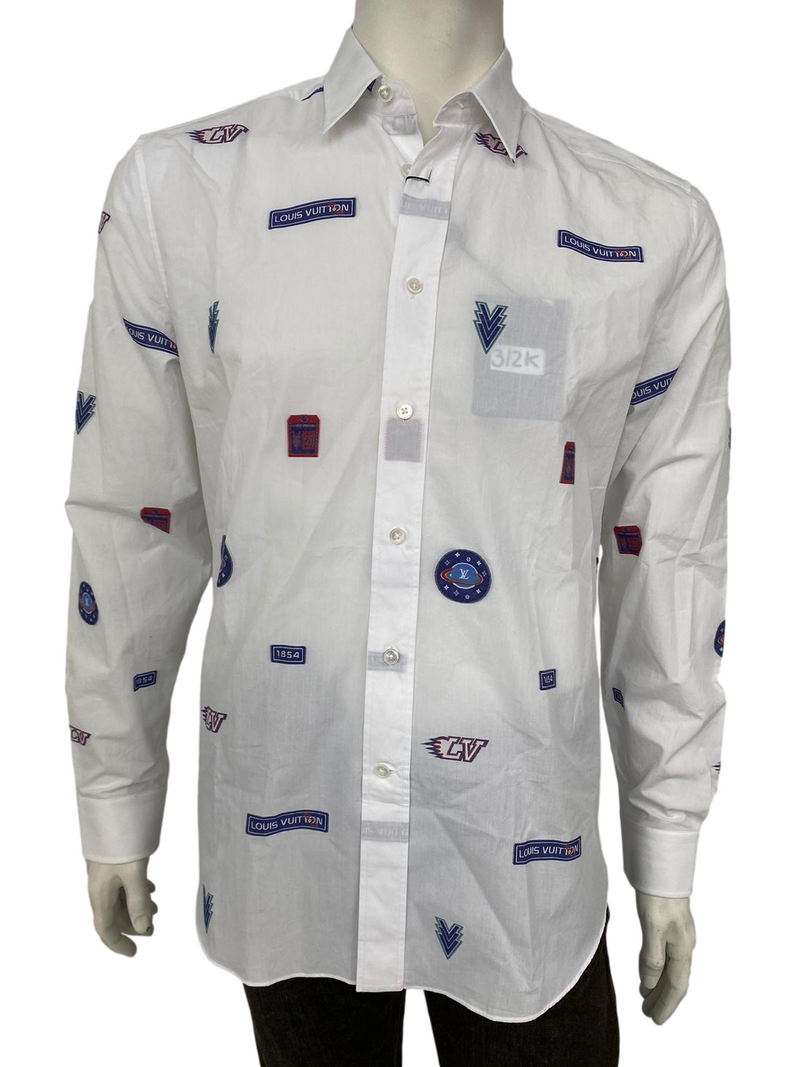 Louis Vuitton Men's White Cotton Regular Fit Space Logo Shirt – Luxuria & Co Louis Vuitton Men's White Cotton Regular Fit Space Logo Shirt – Luxuria & Co