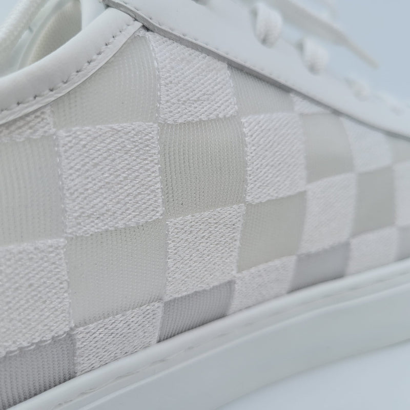 Men's Damier Checkerboard Pattern Leather Sneakers