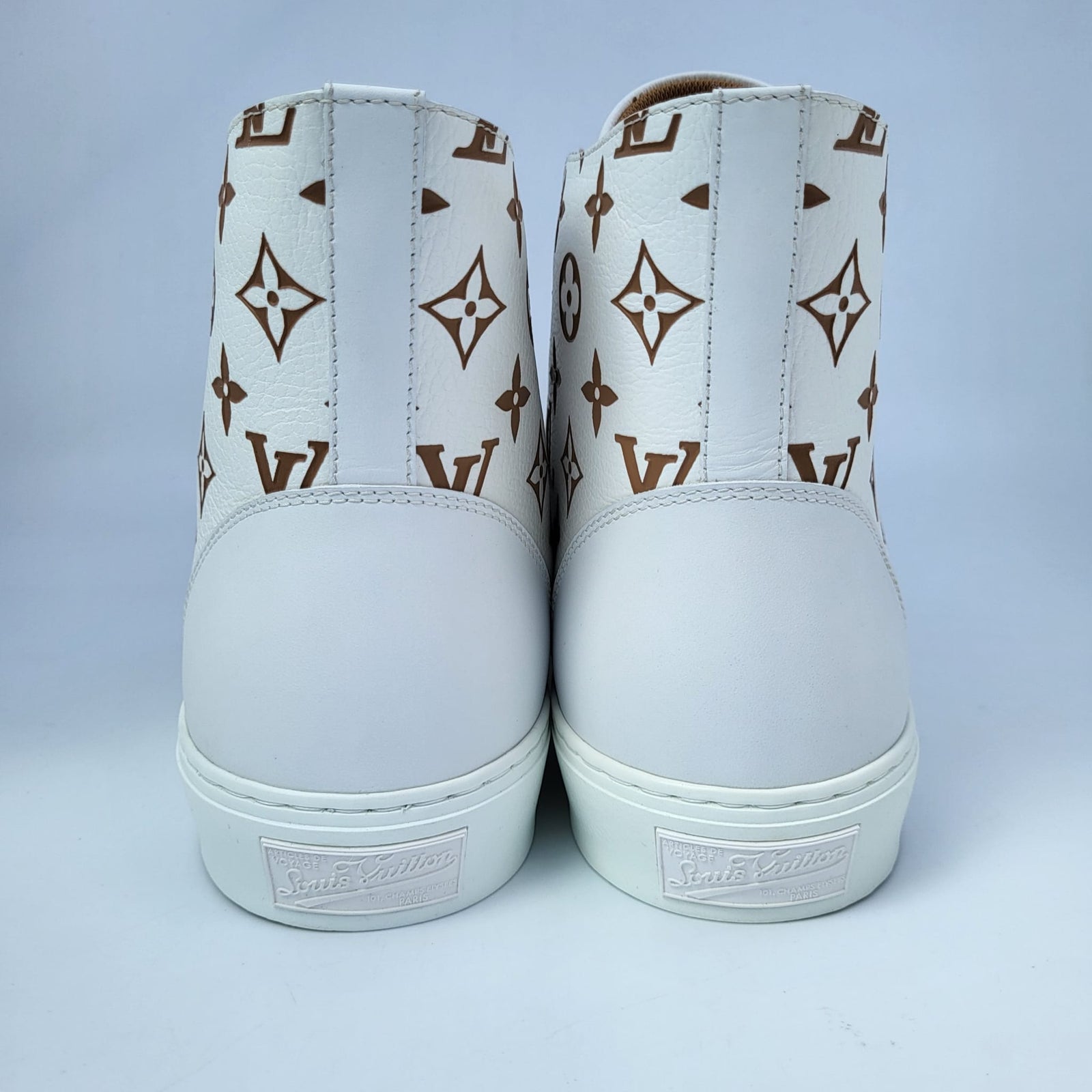 Louis Vuitton Men's Beige Monogram Tattoo Sneaker Boot – Luxuria & Co.