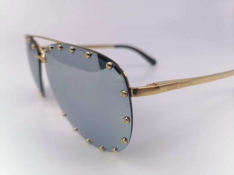 Louis Vuitton, Accessories, Louis Vuitton The Party Aviator Sunglasses  Studded Metal Gold