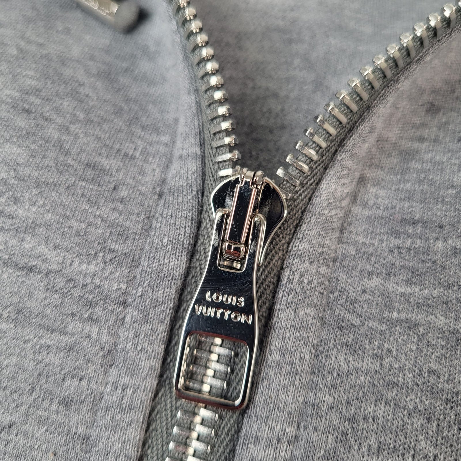 Louis Vuitton Men's Gray Cotton Travel Zip Up Hoodie