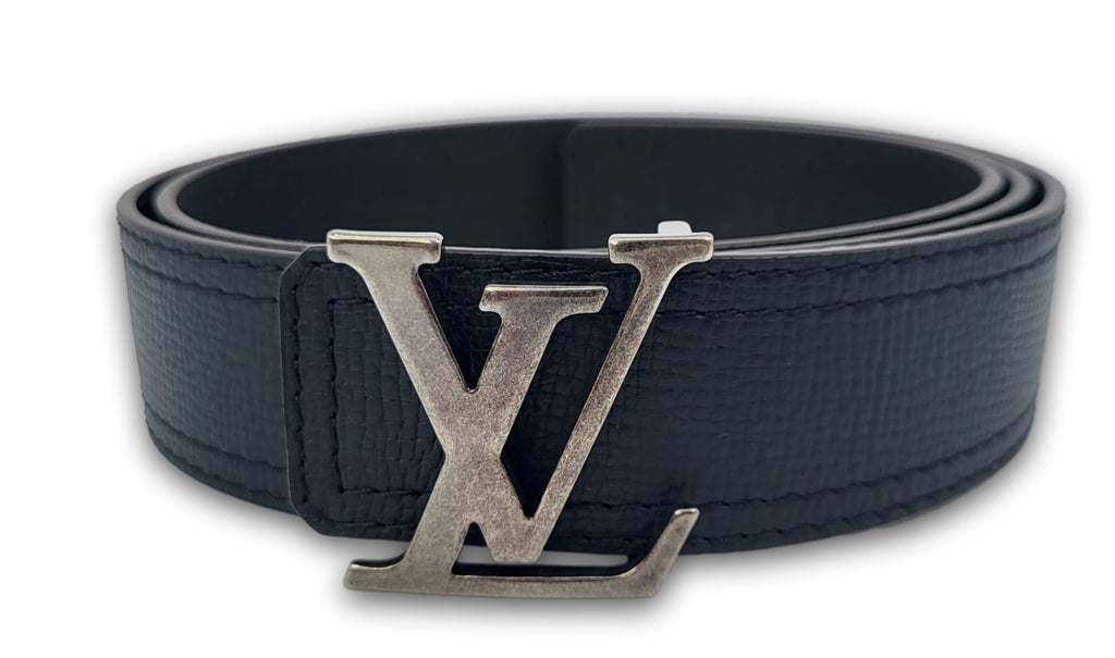 Louis Vuitton LV Tie The Knot 30mm Reversible Belt Black + Calf Leather. Size 65 cm