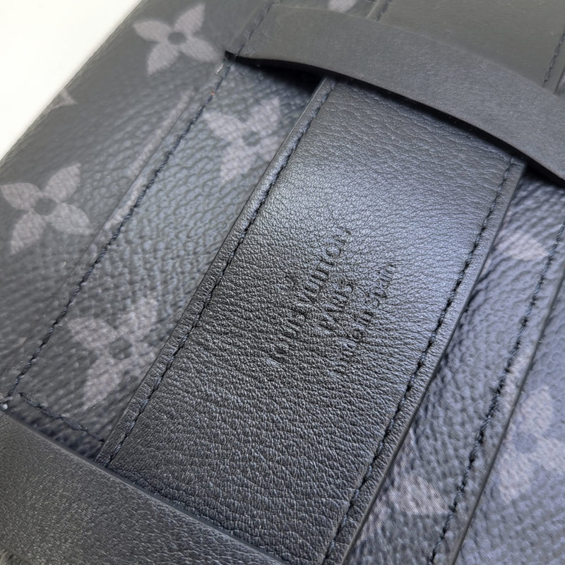 Louis Vuitton Mens 35MM Monogram Eclipse Black Grey Leather