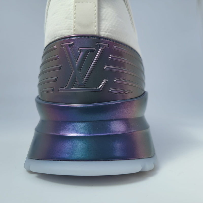 LOUIS VUITTON Technical Knit Mens V.N.R Sneakers 9 White Silver
