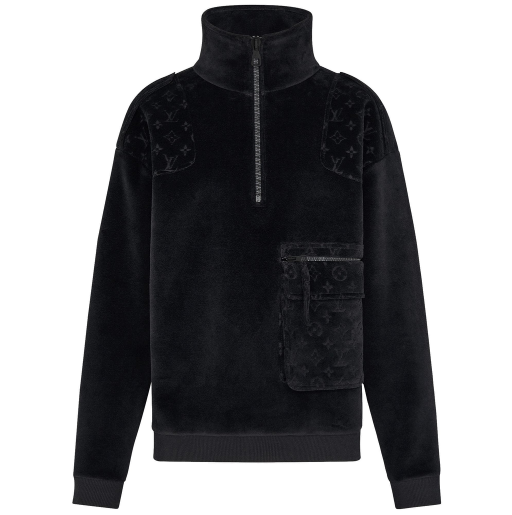 Louis Vuitton Black Cotton Quilted 3D Chain Effect Sweatshirt XS