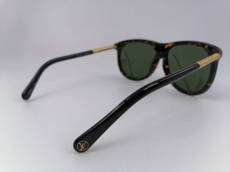 Louis Vuitton Tortoise Shell Sunglasses w/ side gold LV accents