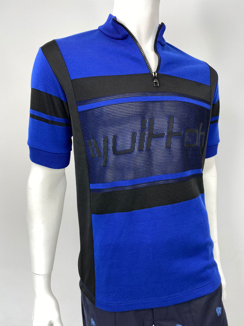 LOUIS VUITTON LV Men's Polo Shirt Blue 1/4 Button Down Pocket