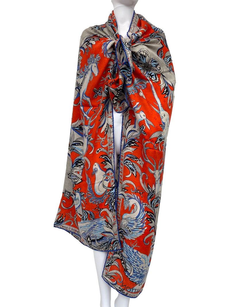 Louis Vuitton shawl 100% cashmere monogram patterns ideal condition