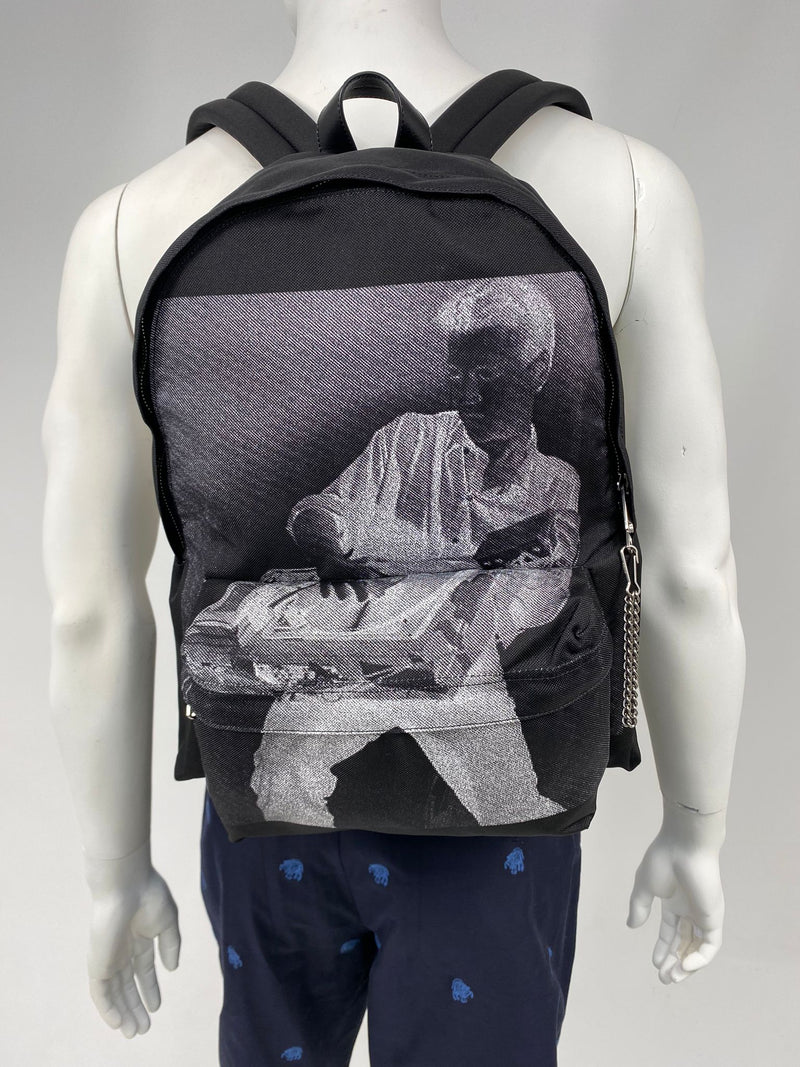Medium Backpack in Nylon with Christian Marclay Phonoguitar Print