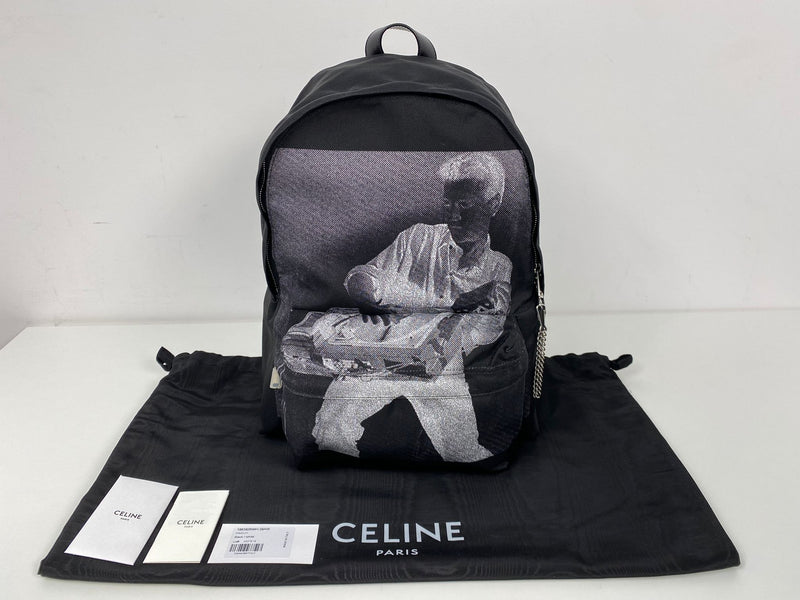 Medium Backpack in Nylon with Christian Marclay Phonoguitar Print