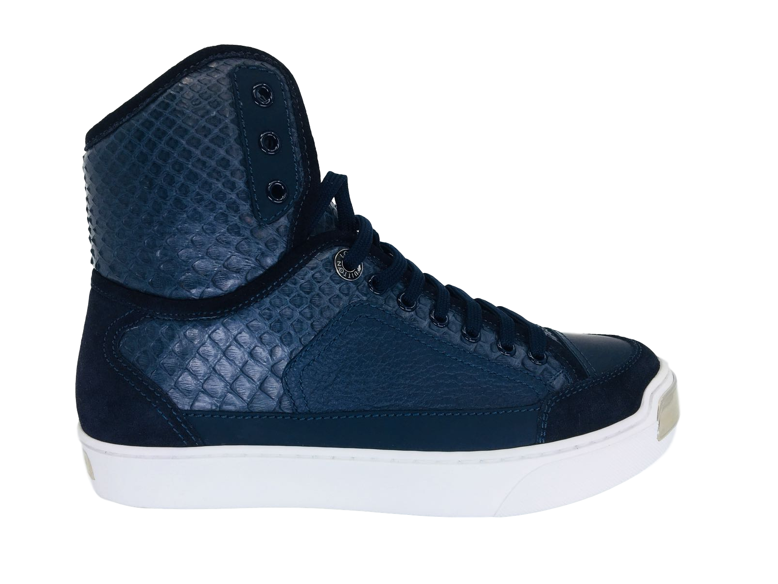 Louis Vuitton Men's Navy Python Leather On The Road Sneaker Boot ...