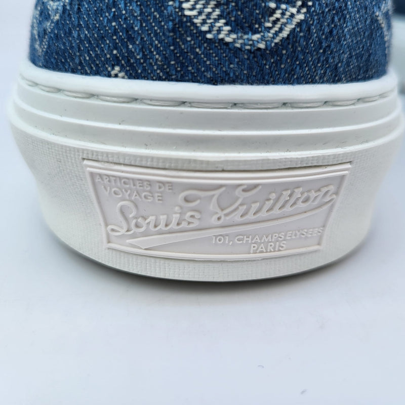 LOUIS VUITTON Savane Monogram Trocadero Slip On Sneakers 6 Encre 487106