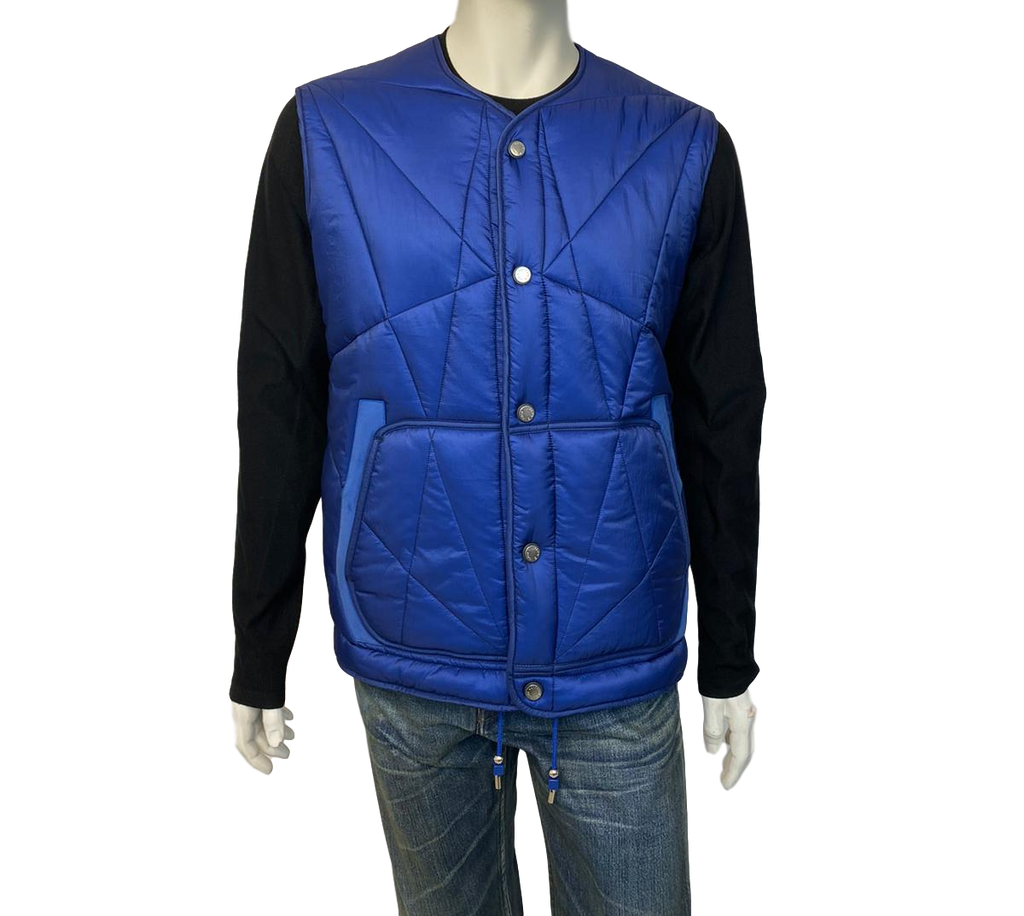 Louis Vuitton Blue Nylon Sleeveless Puffer Jacket XXL Louis