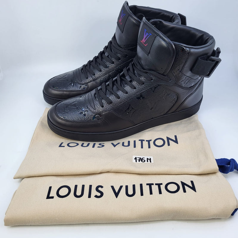 Louis Vuitton Men's Black Leather Monogram Empreinte Rivoli Sneaker Boot –  Luxuria & Co.