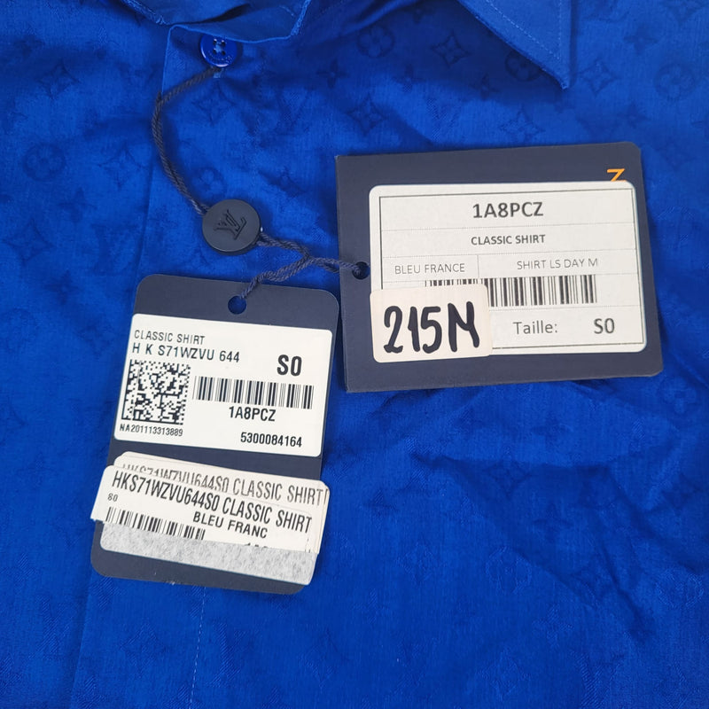 Louis Vuitton Men's Blue Cotton Monogram Classic Shirt – Luxuria & Co.