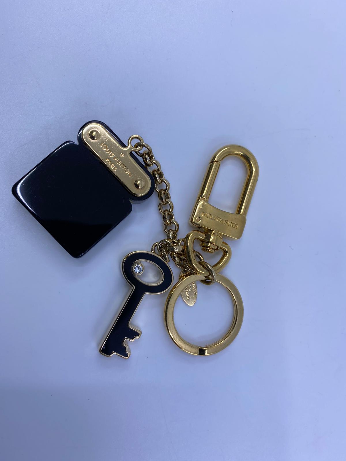 Louis Vuitton Brass & Enamel Lock & Key Bag Charm