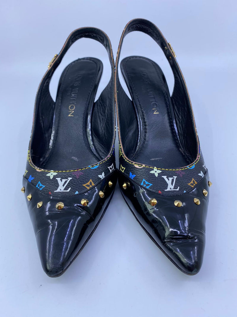 Louis Vuitton LV Monogram Studded Accents Slingback Sandals
