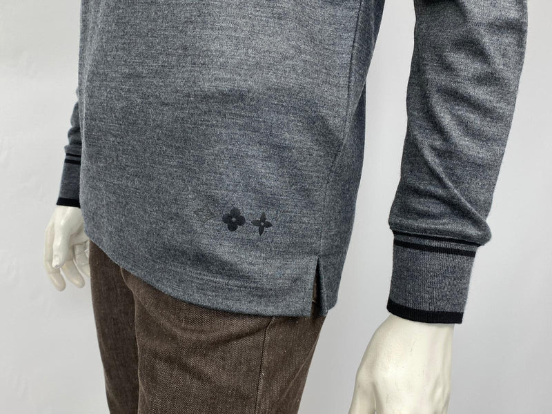 Monogram Detail Long Sleeve Polo