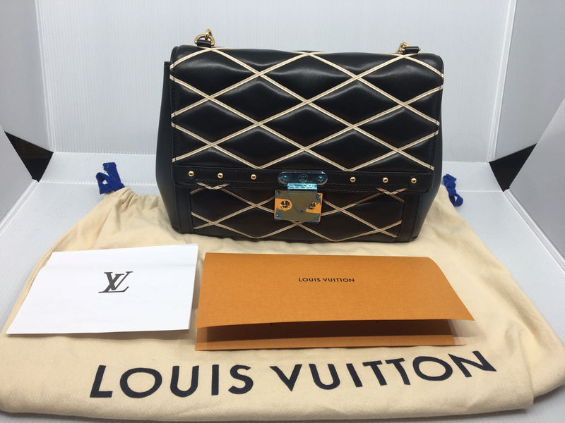 Louis Vuitton Beige?Black Malletage Pochette Flap Bag Louis