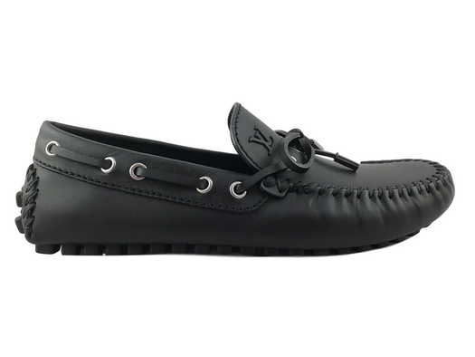 Sold at Auction: Louis Vuitton 2019 Arizona Moccasin Loafer Monogram Black  Grey Leather US 9 IT 8