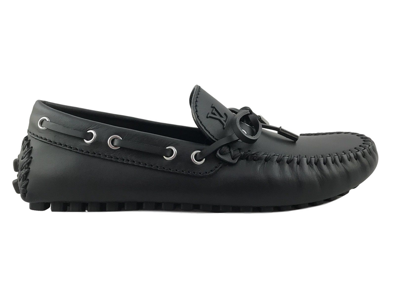 Louis Vuitton Men's Black Leather Arizona Car Shoe Loafer Louis Vuitton Men's Black Leather Arizona Car Shoe Loafer