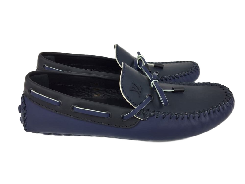 Louis Vuitton Men's Navy Leather Arizona Car Shoe Loafer – Luxuria & Co.