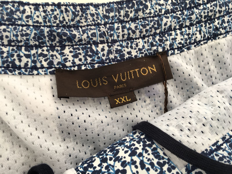 Louis Vuitton Men's Blue Poyamide Paint Splash Swim Trunk Shorts