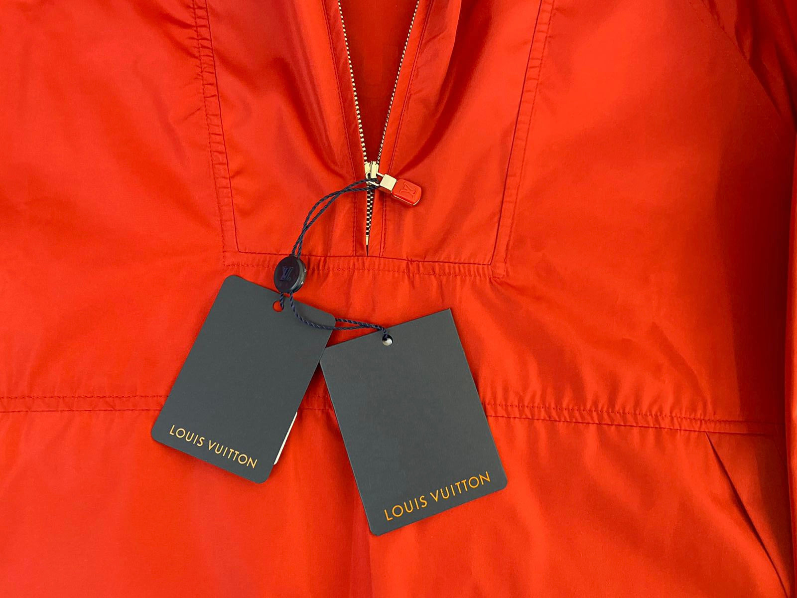 Louis Vuitton Men's Red Polyester Silk LV List Graphic Anorack