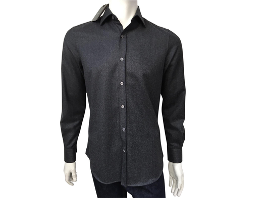 Berluti Men's Gray Wool Flannel Open Shirt – Luxuria & Co.