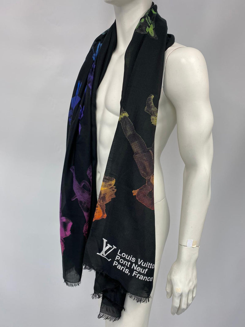 Louis Vuitton Virgil Abloh Wizard of Oz Figure Stole Shawl Scarf in Cotton  Silk Mix - SOLD