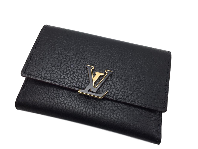 Louis Vuitton Capucines Compact Wallet Purse M81671 Metallic Gray