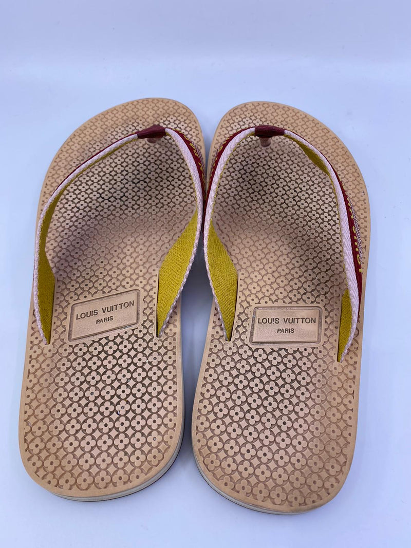Louis Vuitton Women's Beige Thong Flip Flop Sandals