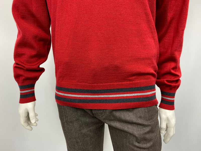Louis Vuitton Men's Red Wool Varsity Crewneck Sweater With Patches –  Luxuria & Co.