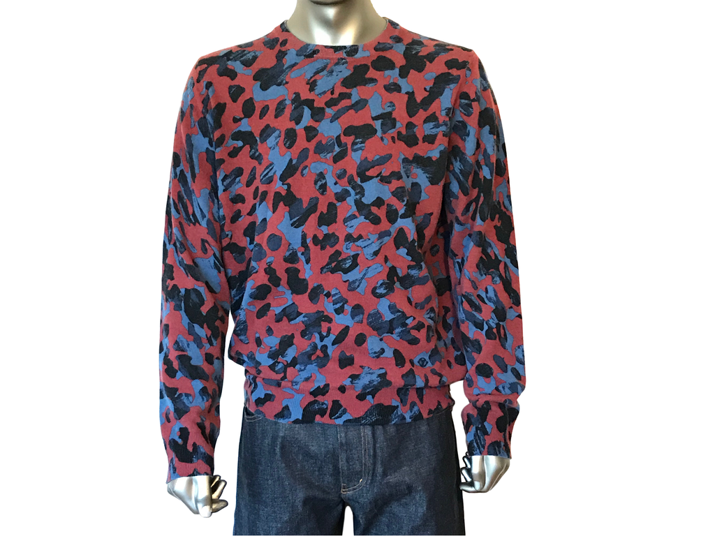 Louis Vuitton Men's Burgundy Wool Camo Print Crewneck Sweater – Luxuria &  Co.