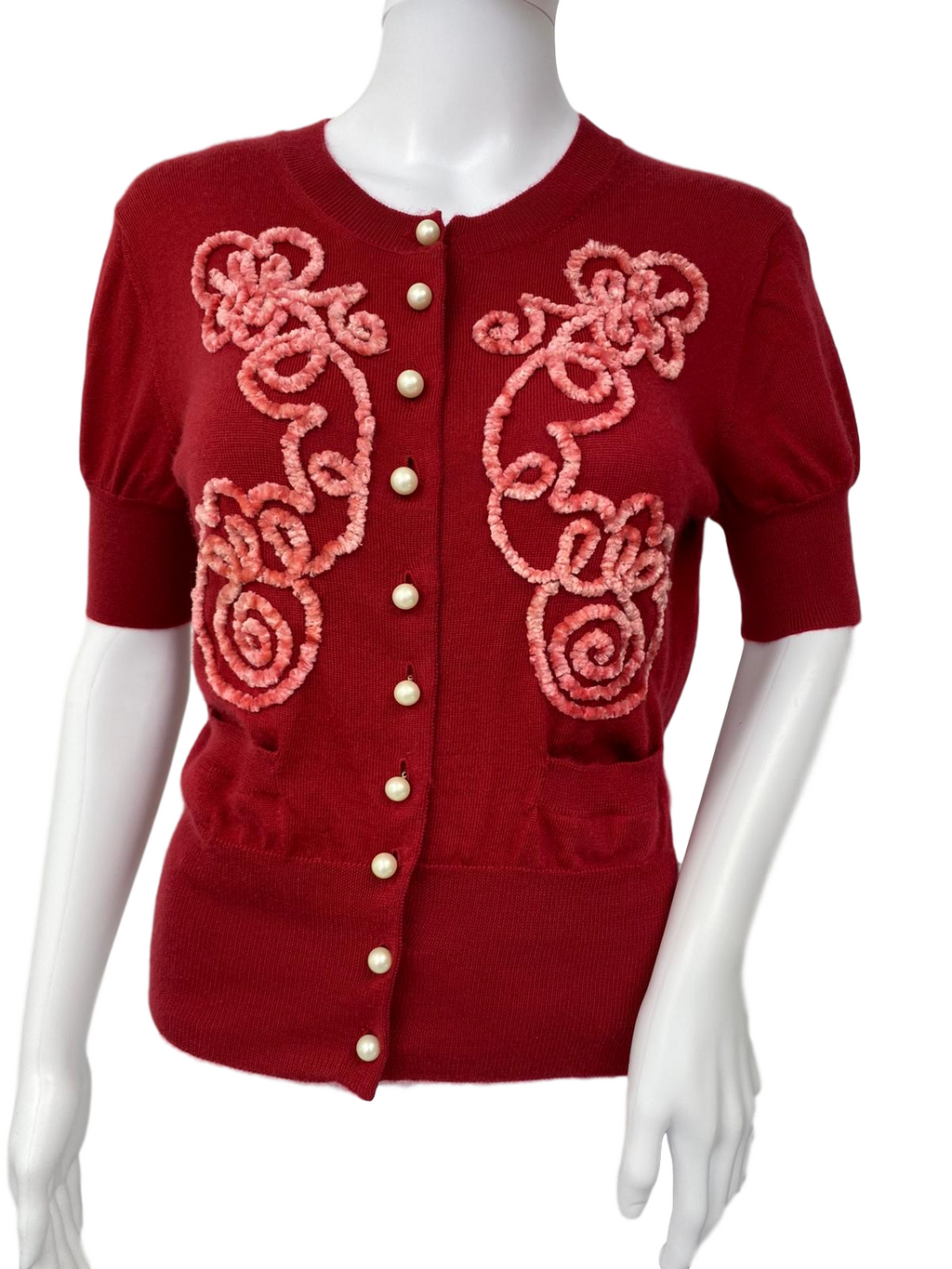 Louis Vuitton Women's Red Wool Cardigan Sweater – Luxuria & Co.