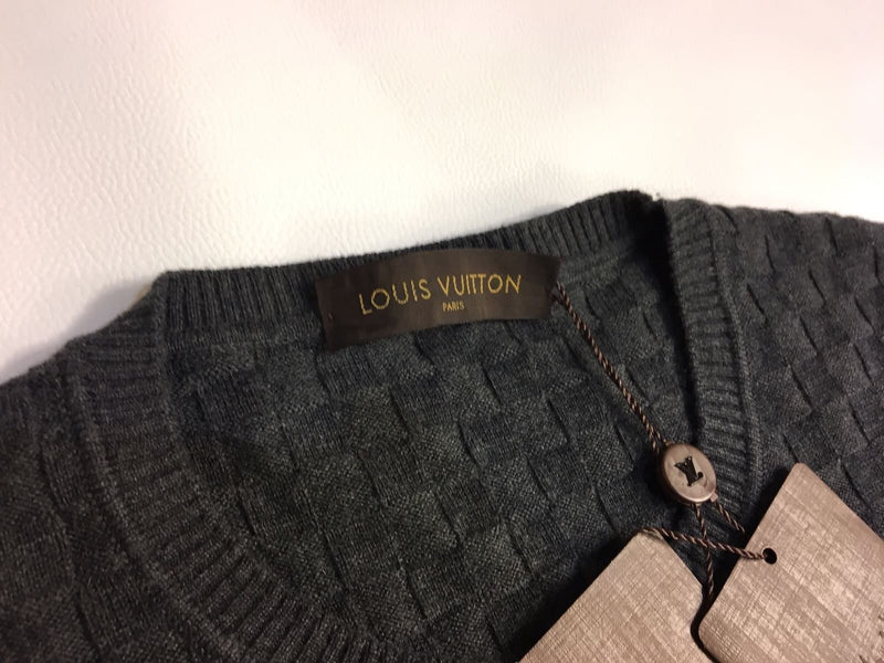 Louis Vuitton LV Damier Crewneck Long Sleeve Sweater For Grey