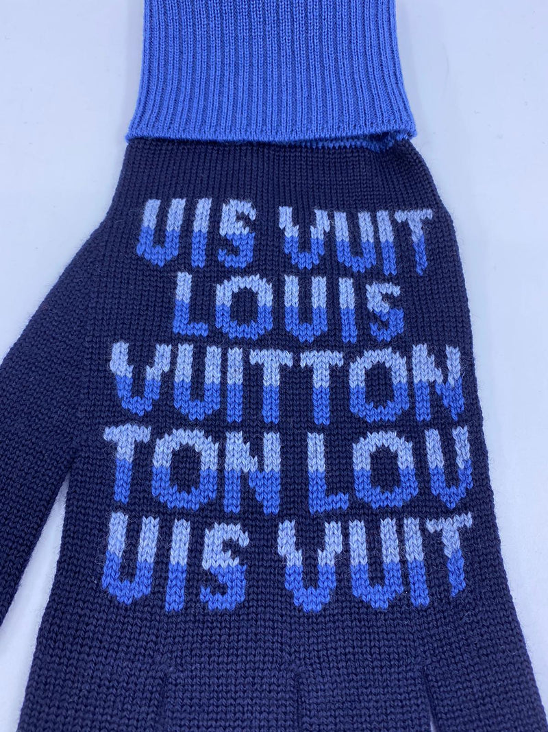 Wool gloves Louis Vuitton Navy size S International in Wool - 16819900