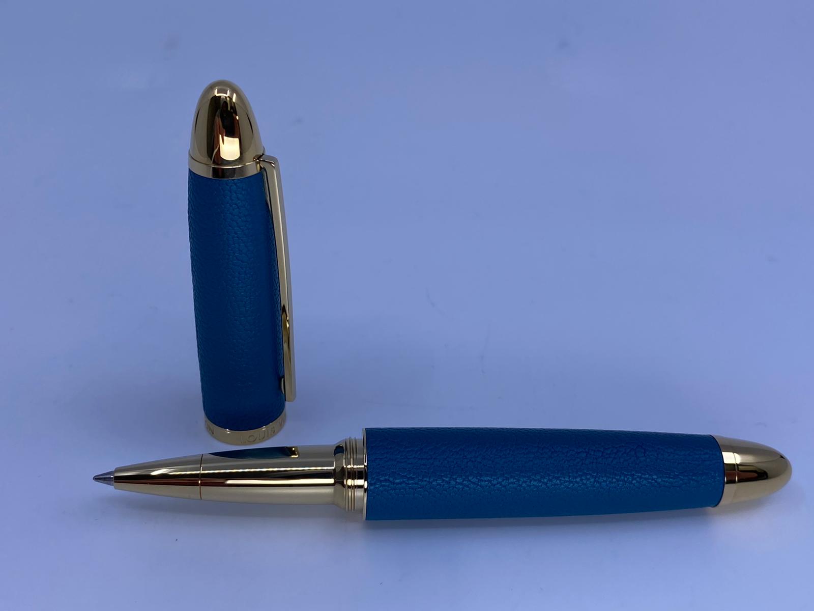 Louis Vuitton Bue & Gold Voyage Sentimental Rollerball Pen Luxuria & Co.