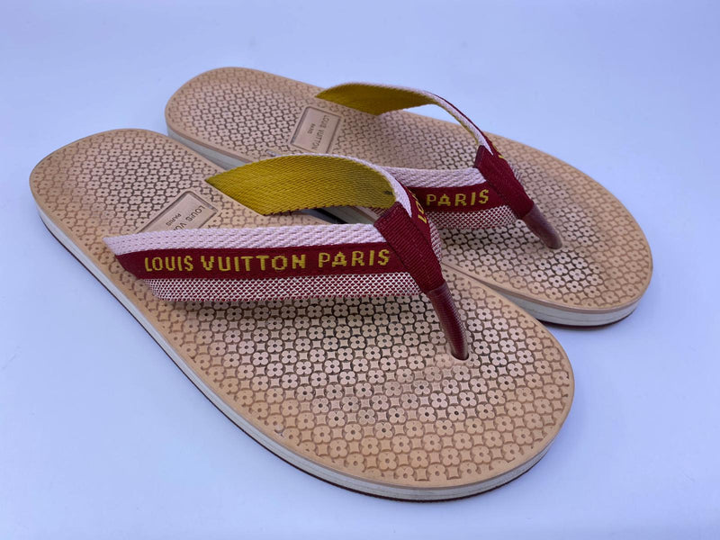 Louis Vuitton LV Monogram Rubber Flip Flops - Red Sandals, Shoes