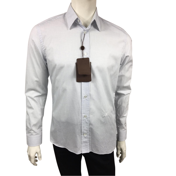 Louis Vuitton Men's White Cotton Louis Logo Classic Collar Shirt – Luxuria  & Co.