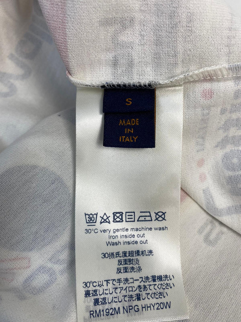 Louis Vuitton Men's White Cotton Allover Printed Logo T-Shirt White  size XL
