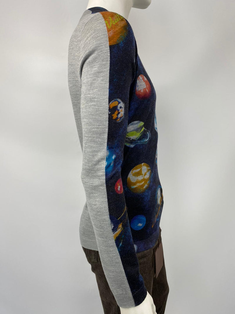 Garment Front Printed Planets Crewneck